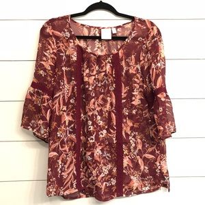 Lauren Conrad | Sheer Bell Sleeve Blouse